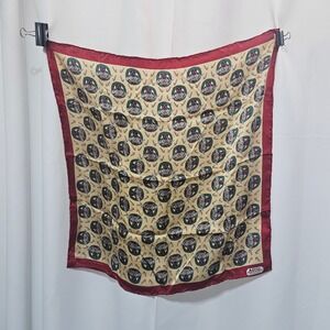 Vintage Delta Habitat for Humanity 2001 Holiday Teddy Bear Silk Scarf Red RARE